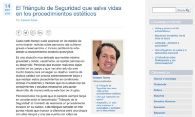 Columna de Doctor Esteban Torres sobre seguridad de procedimientos estéticos, Wam Center