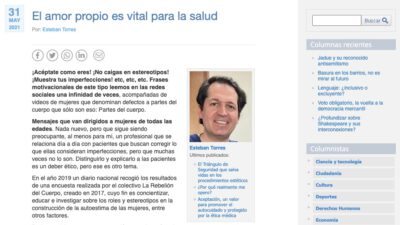 Columna de opinión sobre el amor propio del Doctor Esteban Torres en Cooperativa, Wam Center