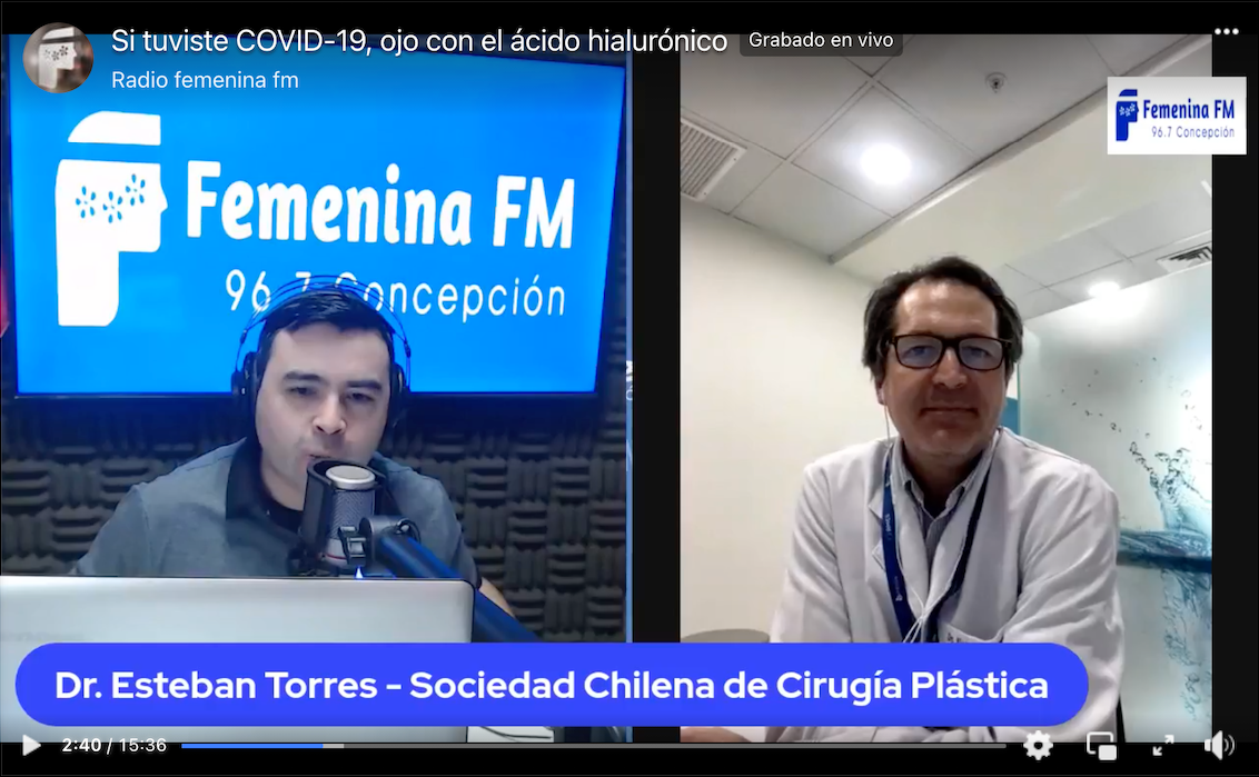 Doctor Esteban Torres habla con Radio Femenina sobre uso de Ácido Hialurónico con COVID-19