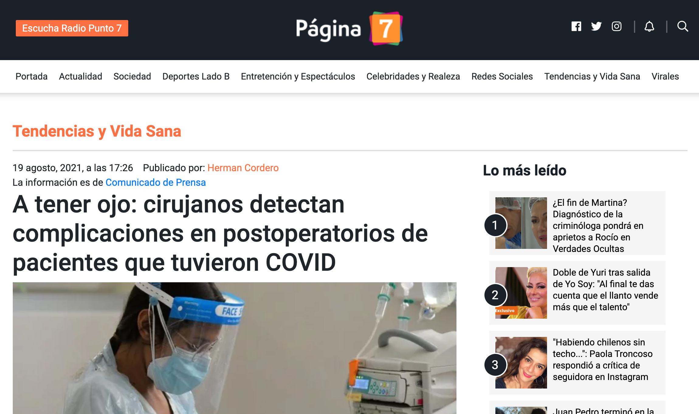 Dr Torres habla con Página 7 sobre complicaciones en pacientes que tuvieron COVID-19, Wam Center